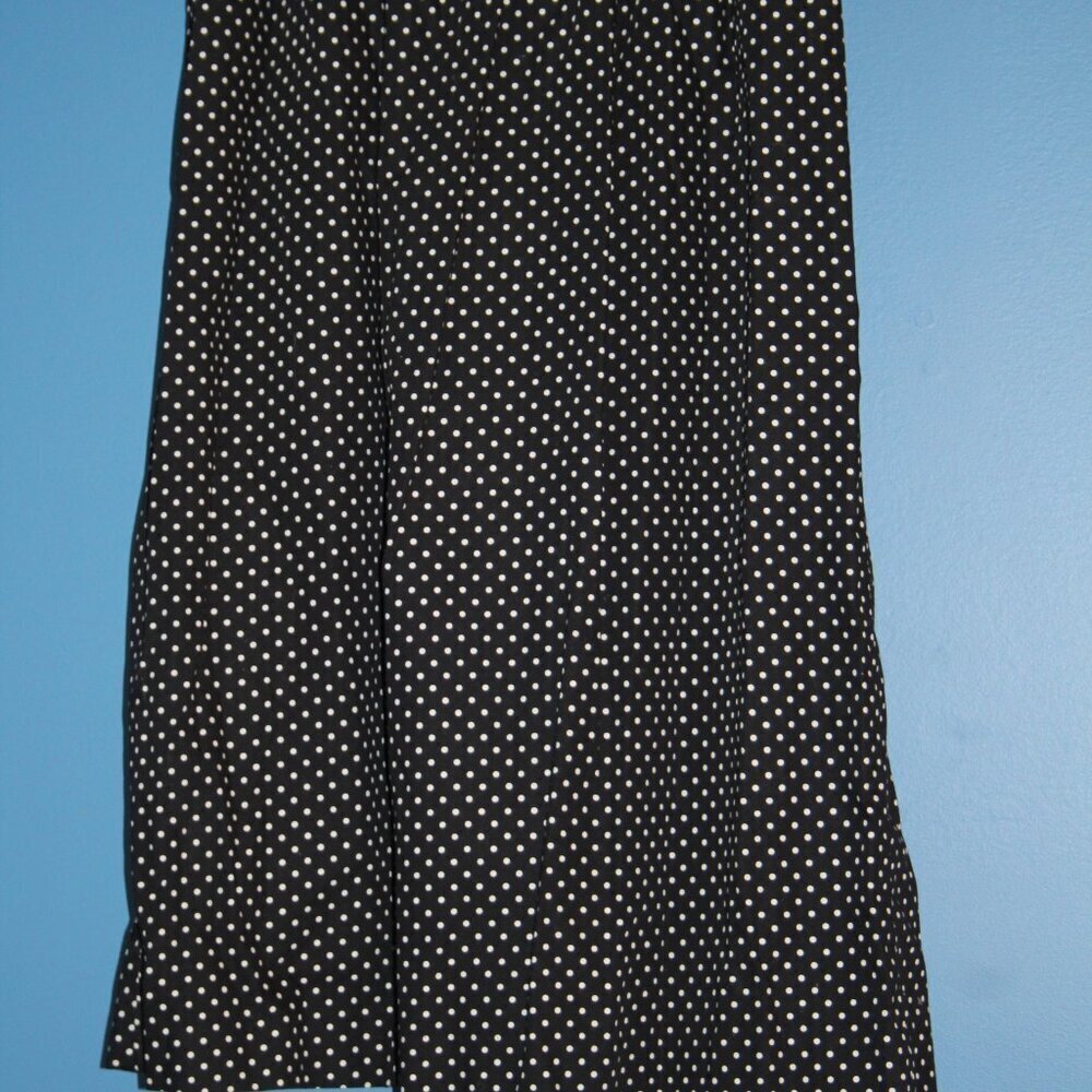 Orvis Made in USA Black and White Polka Dot Skirt Size 14 100% Cotton Modest - Picture 10 of 14
